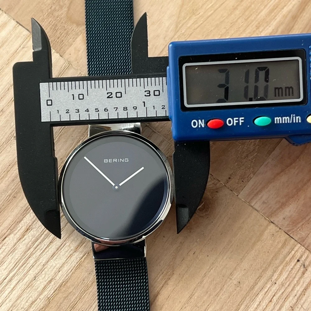 Bering Unisex Luxury Watch Blue Mesh Stainless Adjustable Bracelet Blue Dial NIB